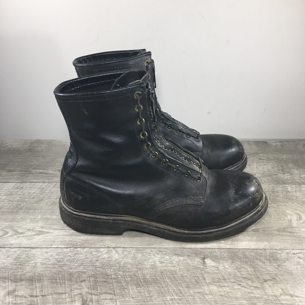 Red Wing 4473 Firefighter Fire Zip Up Logger SuperSole Boots Steel Toe Size 9.5